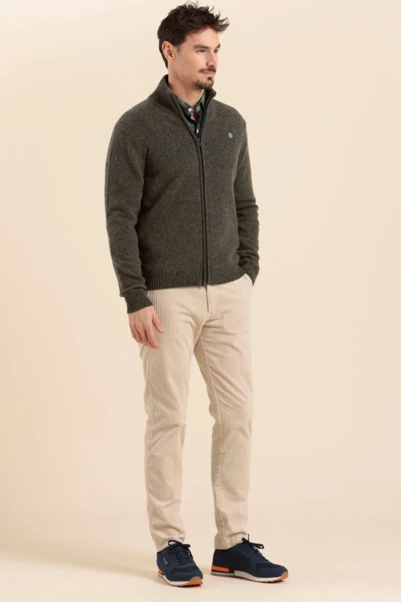 Cheap Cardigan zippé avec laine moulinée TANDEM Homme Pulls, Cardigans