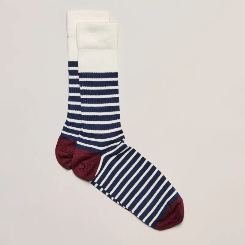 Sale Chaussettes rayées en fil égyptien Homme Chaussettes