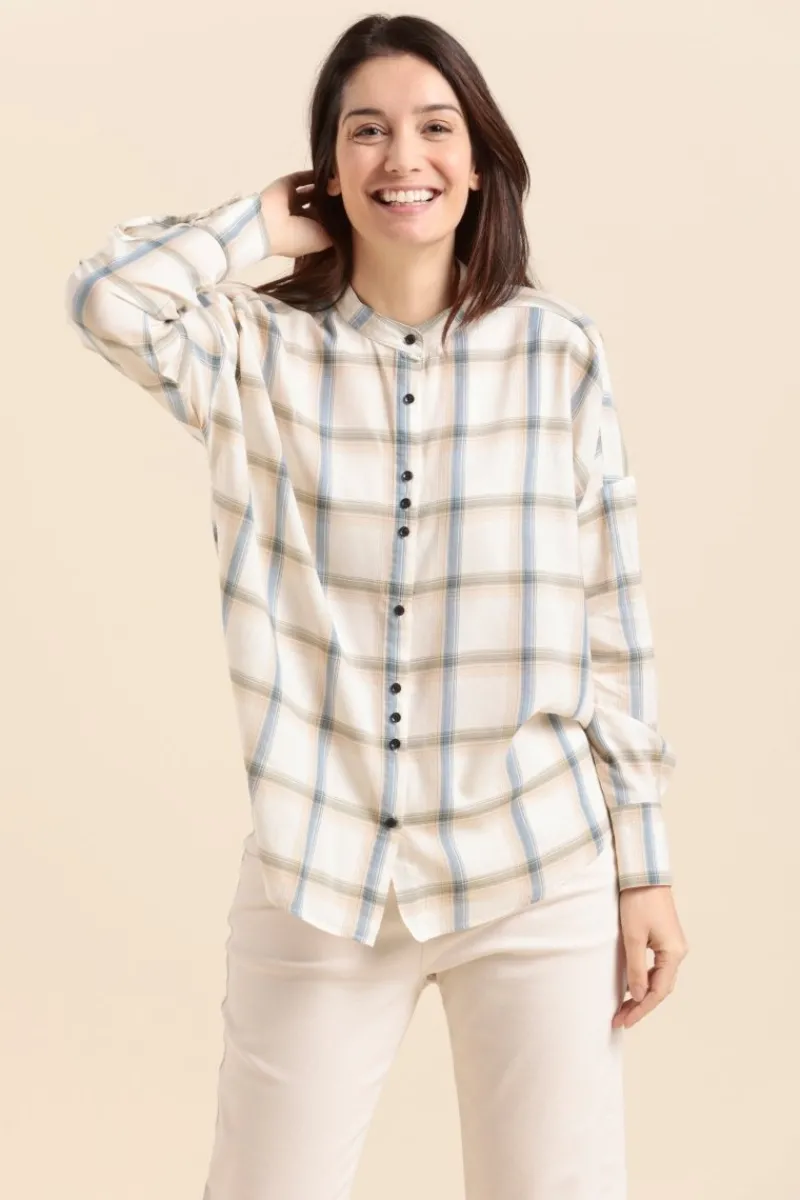 Shop chemise CADENE à carreaux en coton/viscose Femme Chemises, Blouses