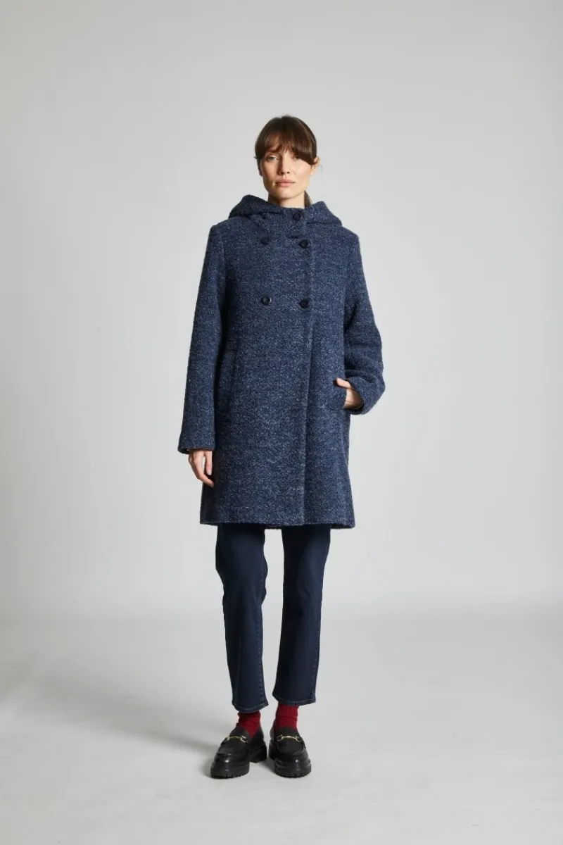 Cheap manteau à capuche FROSON en lainage mousseux Femme Manteaux