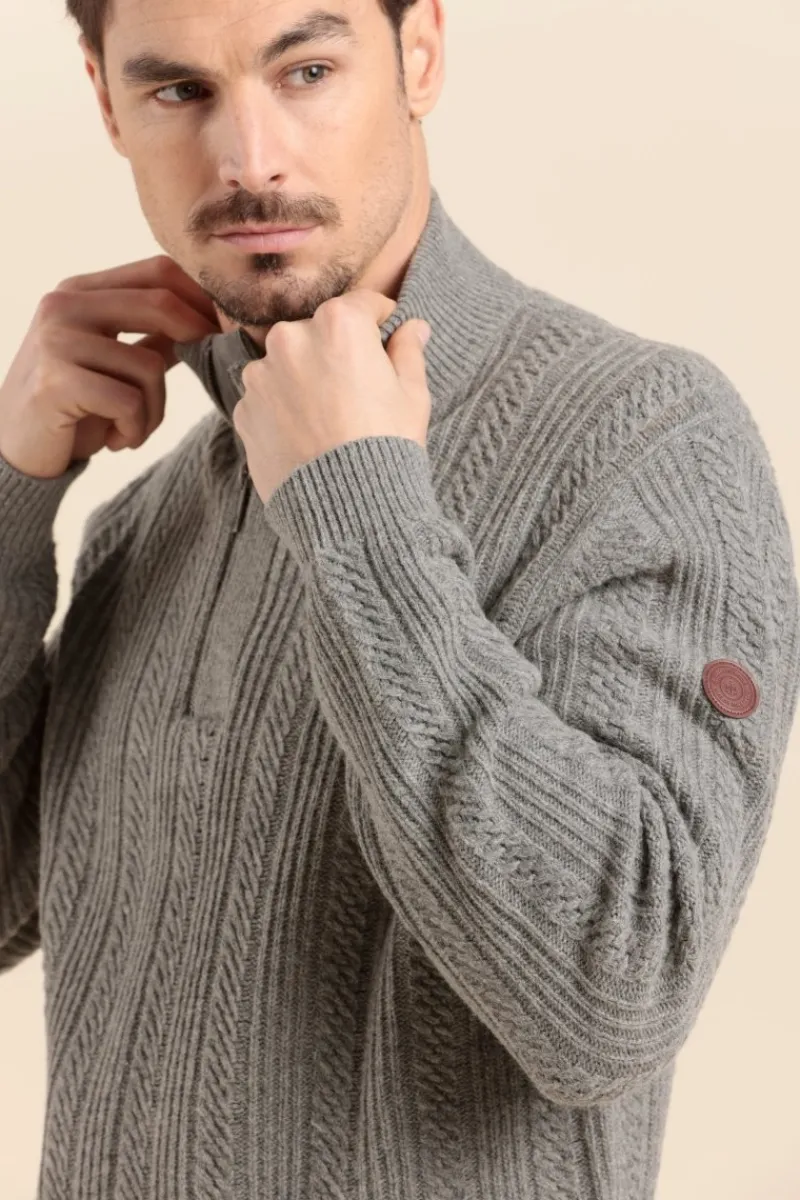 New pull camionneur zippé torsadé TWIST Homme Pulls, Cardigans